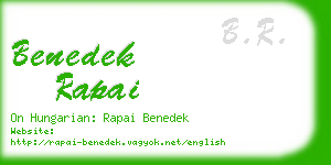 benedek rapai business card